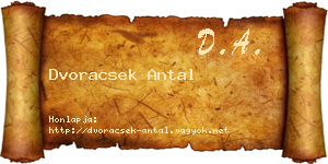 Dvoracsek Antal névjegykártya